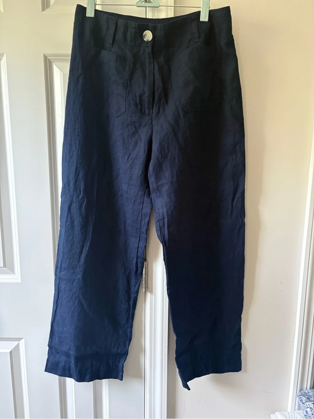 Quince 100% European Linen Patch Pocket Wide Leg Pants